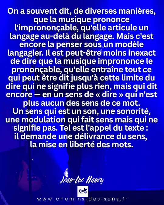 CDS la musique prononce l'imprononçable Jean-Luc Nancy